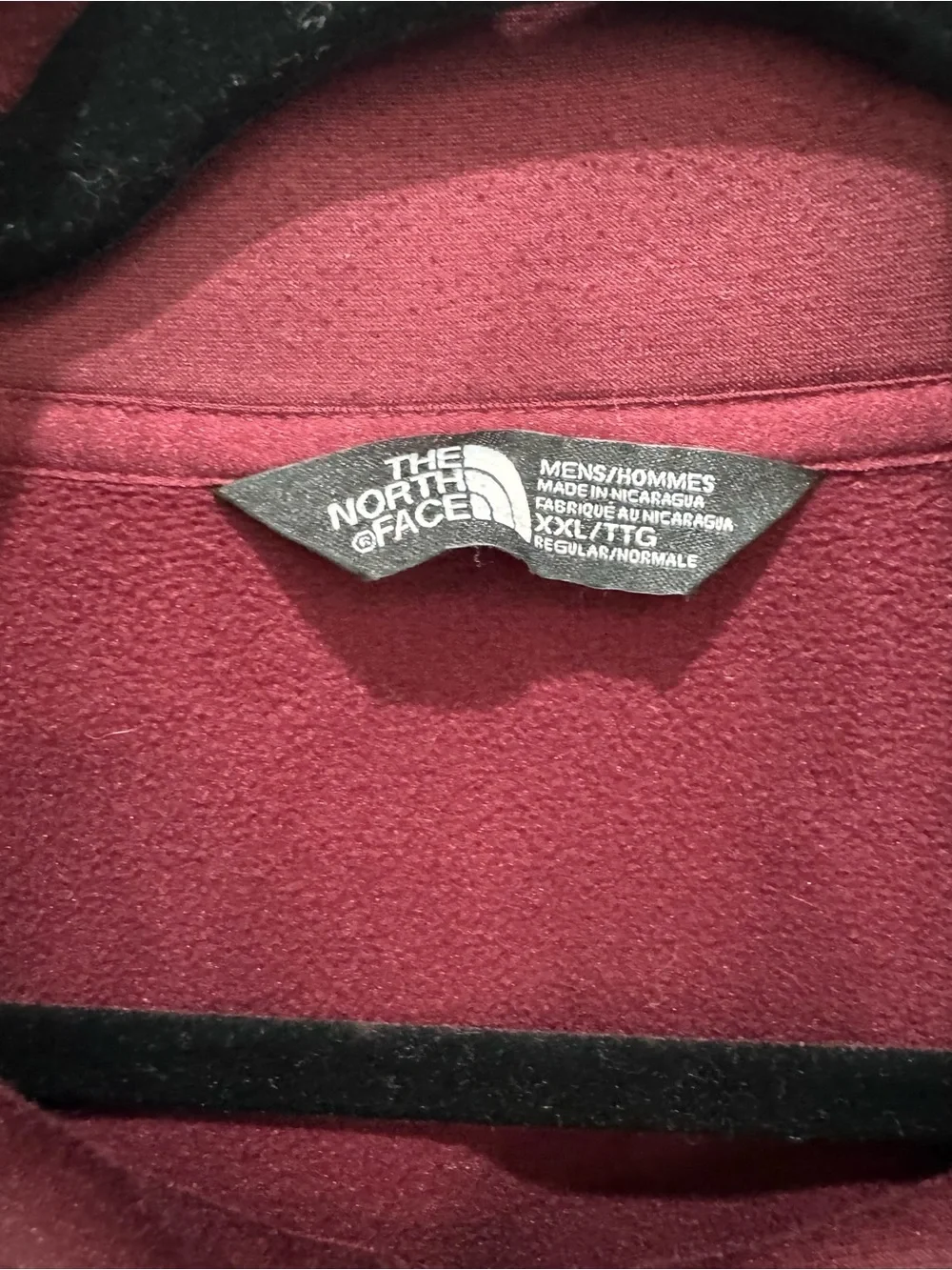 The North Face Mens XXL 2XL Burgundy Full Zip Fleece Jacket Hiking Outdoor